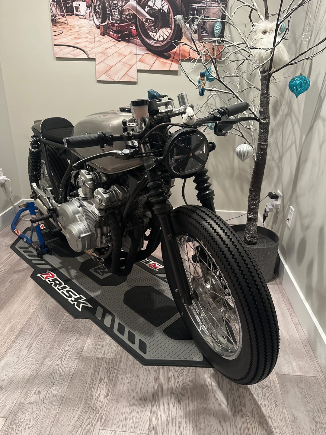 Customer photo review of motorcycle essentials gift combo: grips wrap, headlight x & cable wraps