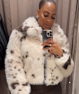 Customer photo review of Sandra Faux Fur Coat
