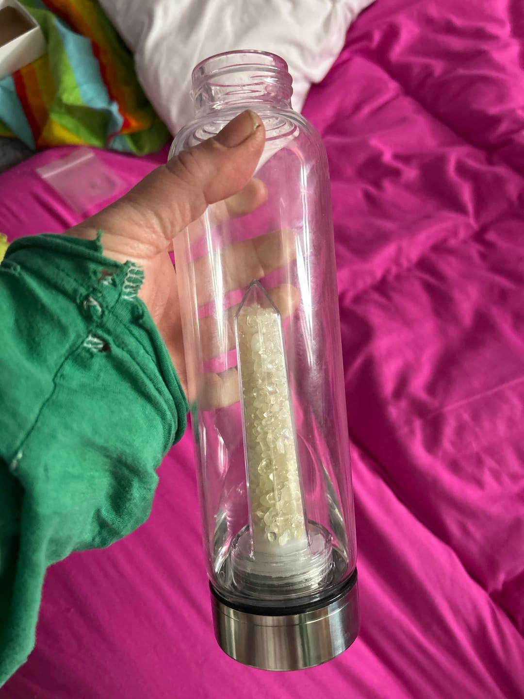 Customer photo review of Crystal Elixir Water Bottle