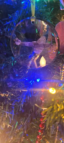 Customer photo review of Spitfire Glass Christmas Decoration