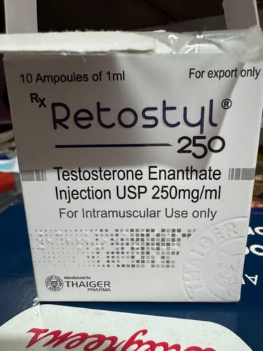 Reseña con foto de un cliente sobre Thaiger Pharma Retostyl Testosterona Enantato 250 mg