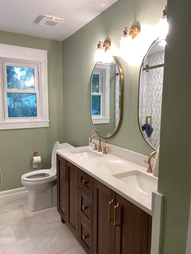 Customer photo review of Bridgeport SLIM 60" American Black Walnut Bathroom Vanity, Double Sink