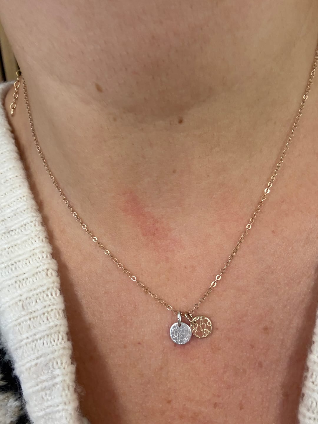 Customer photo review of Add-On Tiny Disk For Necklaces