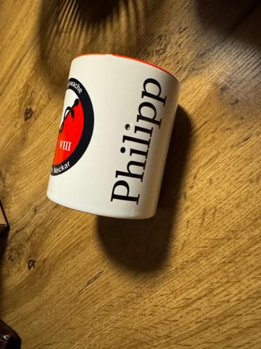 Customer photo review of TassenExpress - Becher Keramik Tasse mit Logo bedruckt 325ml Firmenlogo