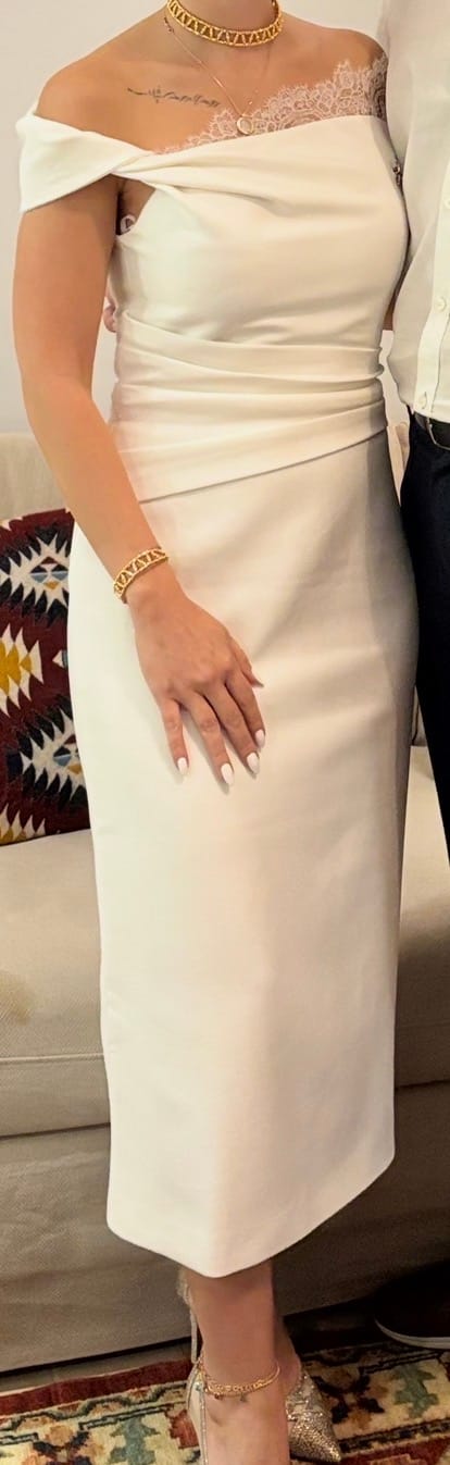 Customer photo review of Elysian One-shoulder Midi Dress With Lace Detail