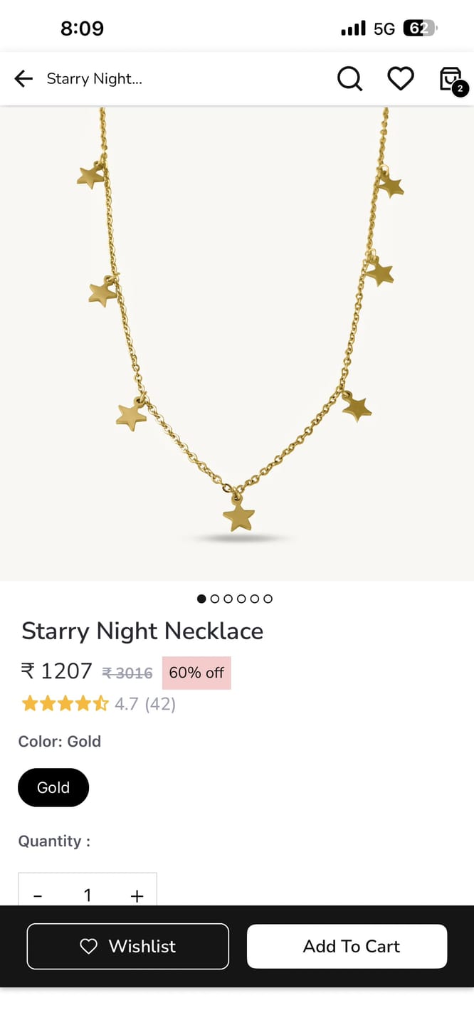 Customer photo review of Starry Night Necklace
