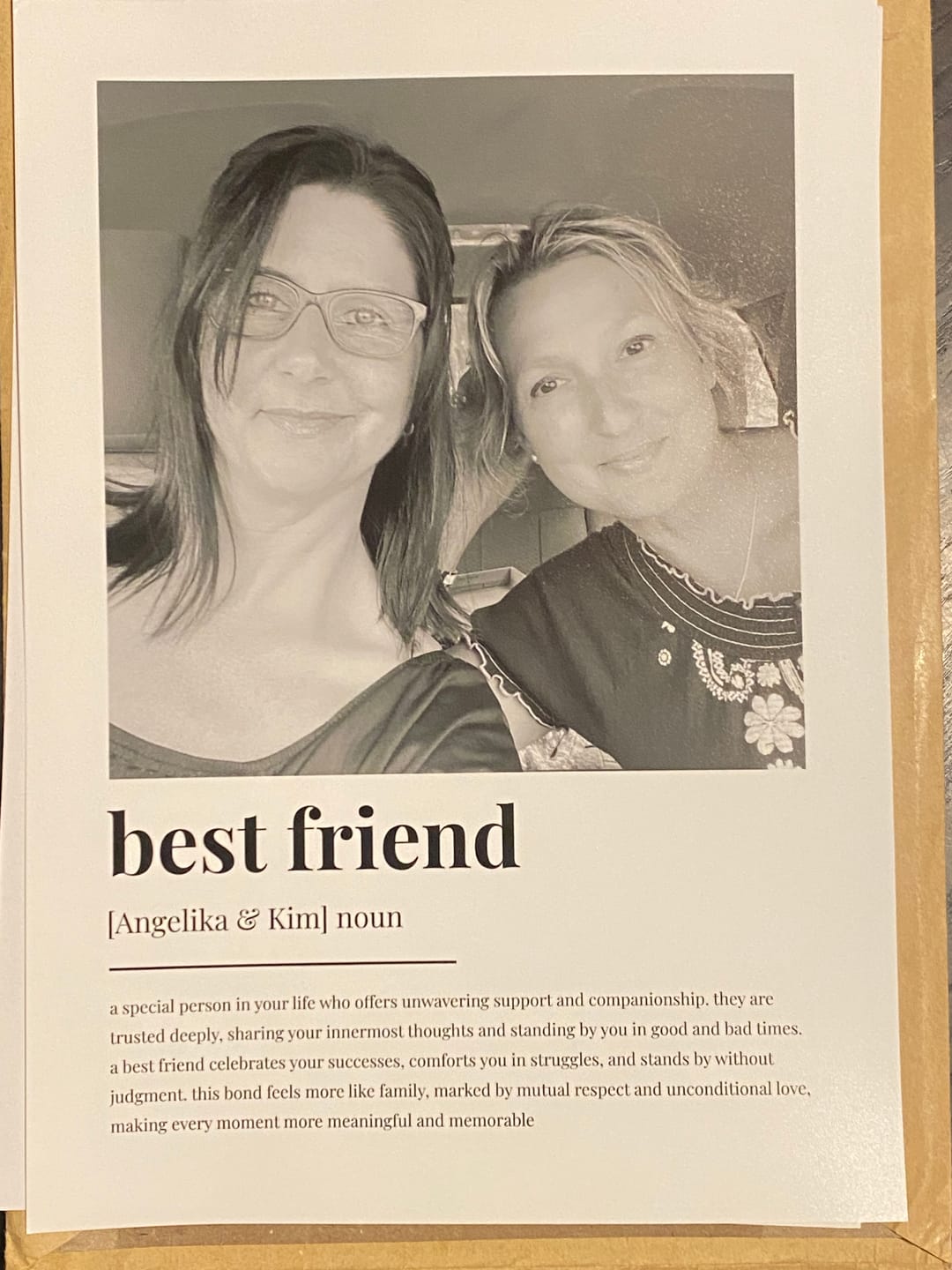 Customer photo review of Personalised Friendship Definition Photo Print