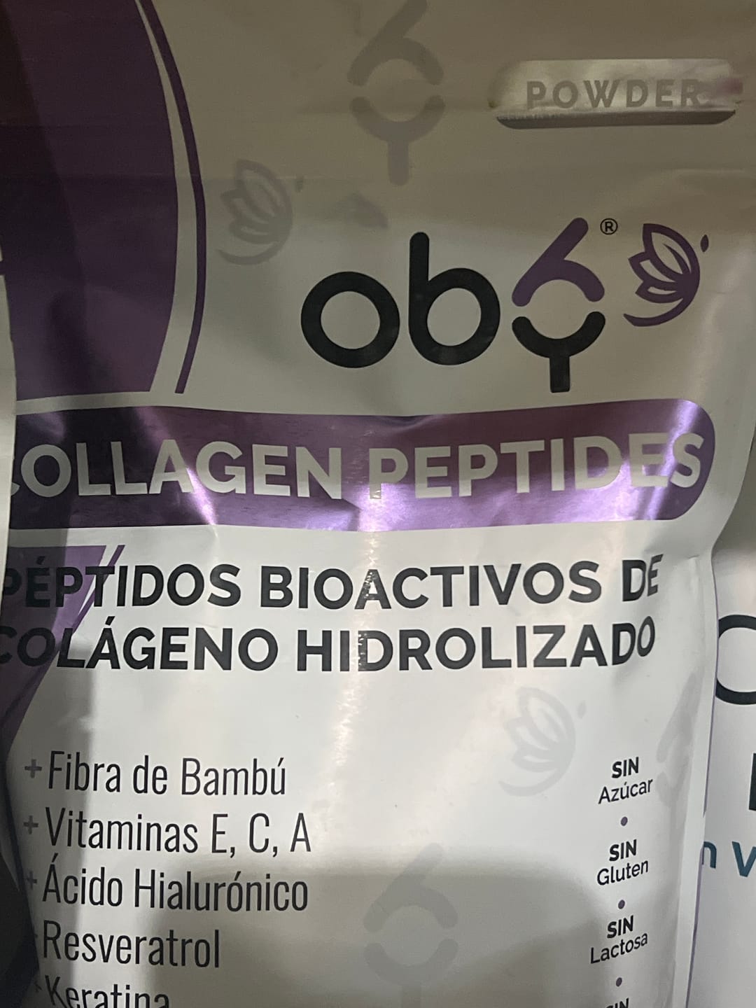 Customer photo review of Pack de 6 Pouch: OBY Colageno Hidrolizado Puro Polvo Sin sabor 500 gr | con Acido Hialuronico, Vitaminas, Biotina, Keratina, Resveratrol y Fibra Bambu