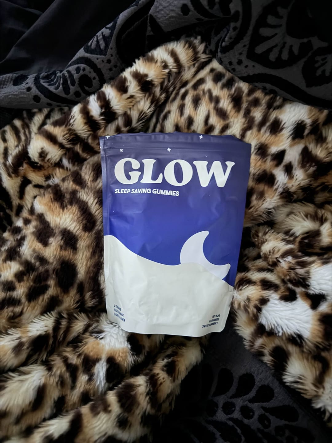 Customer photo review of Glow Sleep Saving Gummies