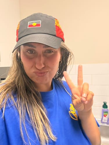 Customer photo review of Aboriginal Classic Sports Lid - Red Edition