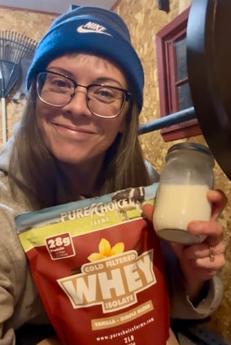 Customer photo review of Whey Protein Isolate with Organic Vanilla