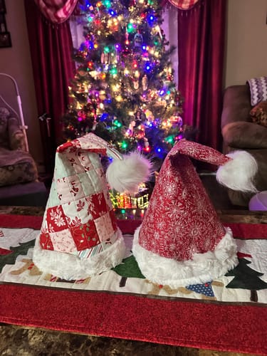 Customer photo review of Snowbound Santa Hat Kit with Fabric and Pattern