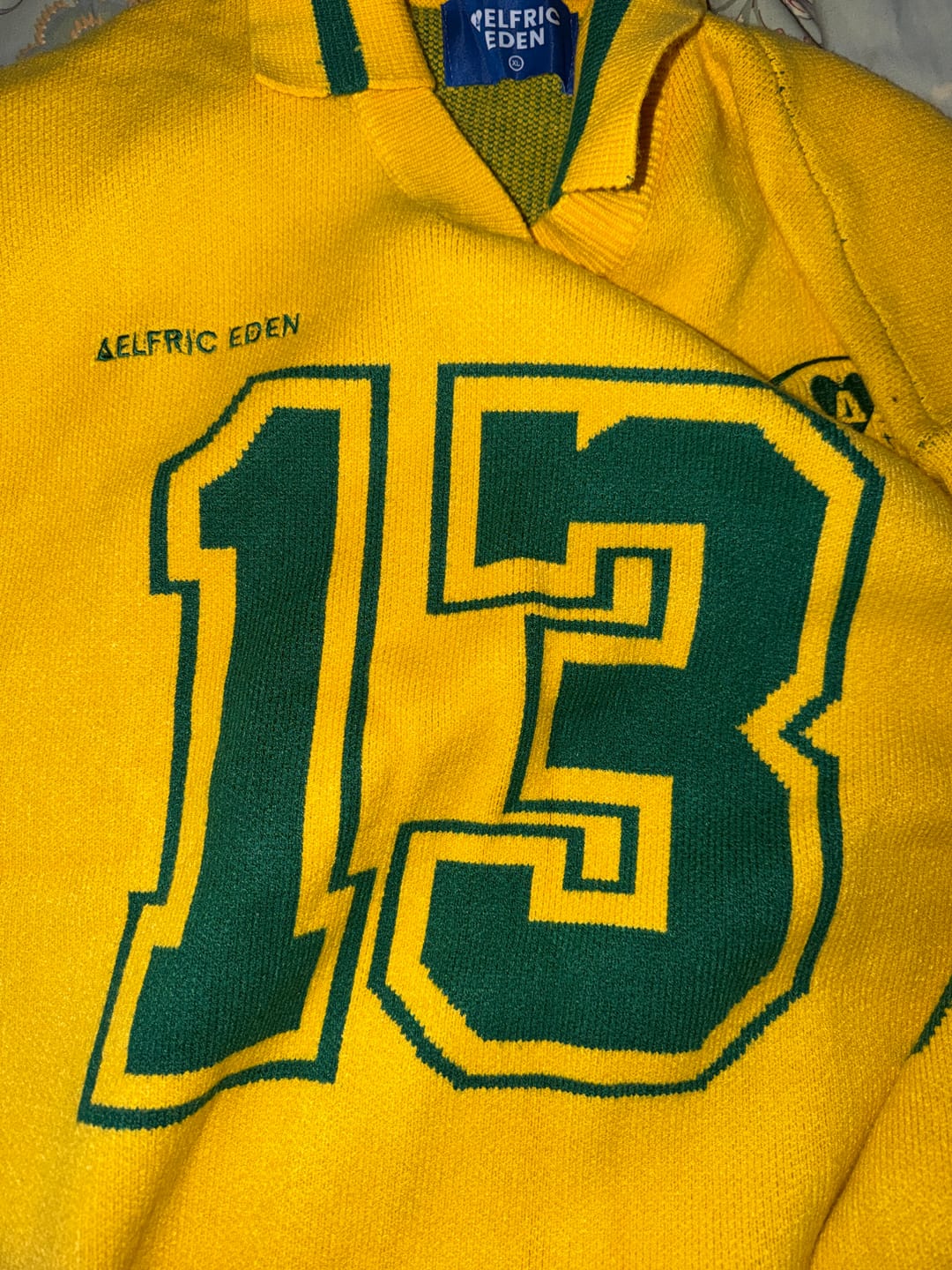Customer photo review of Aelfric Eden Number Graphic Polo Sweater