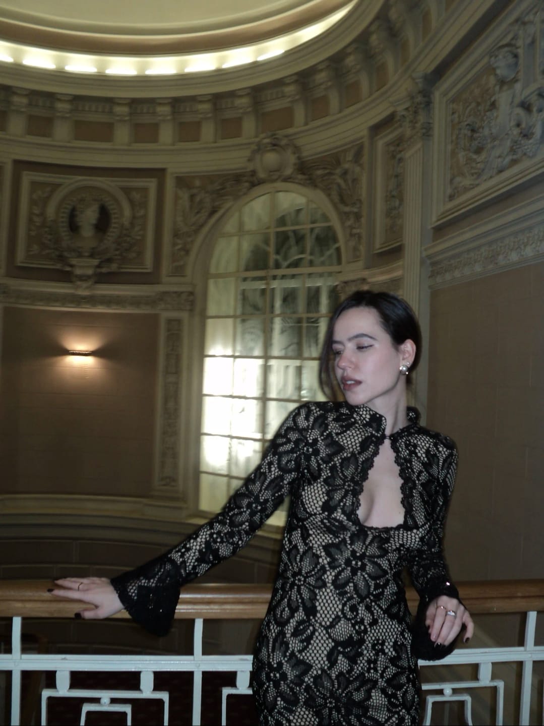 Customer photo review of Amara Cut-Out Lace Midi Dress
