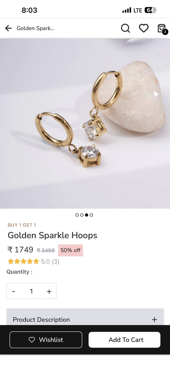 Customer photo review of Golden Sparkle Hoops