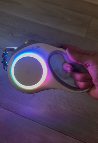 Customer photo review of FIDA LED Lighted Retractable Dog Leash