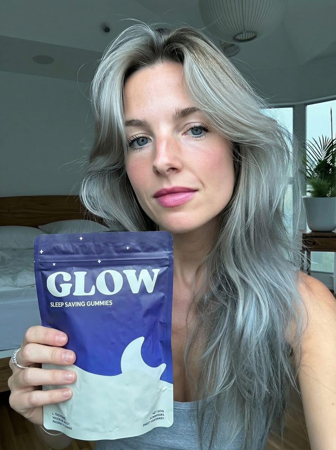 Customer photo review of Glow Sleep Saving Gummies