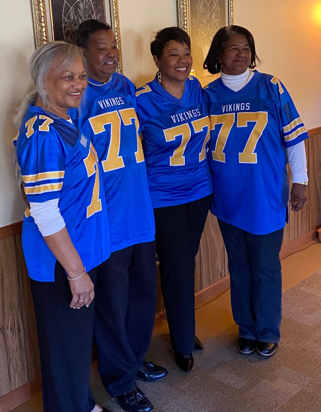 Customer photo review of Custom Royal Gold-White Personalized Classic Mesh Authentic Football Jersey