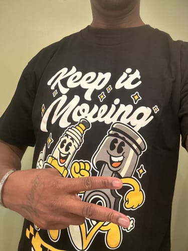 Customer photo review of KEEP IT MOVING (LIMITED EDITION) TEE