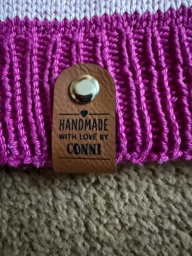 Customer photo review of Kunstleder-Labels mit Chicago Screws - Personalisierte Labels