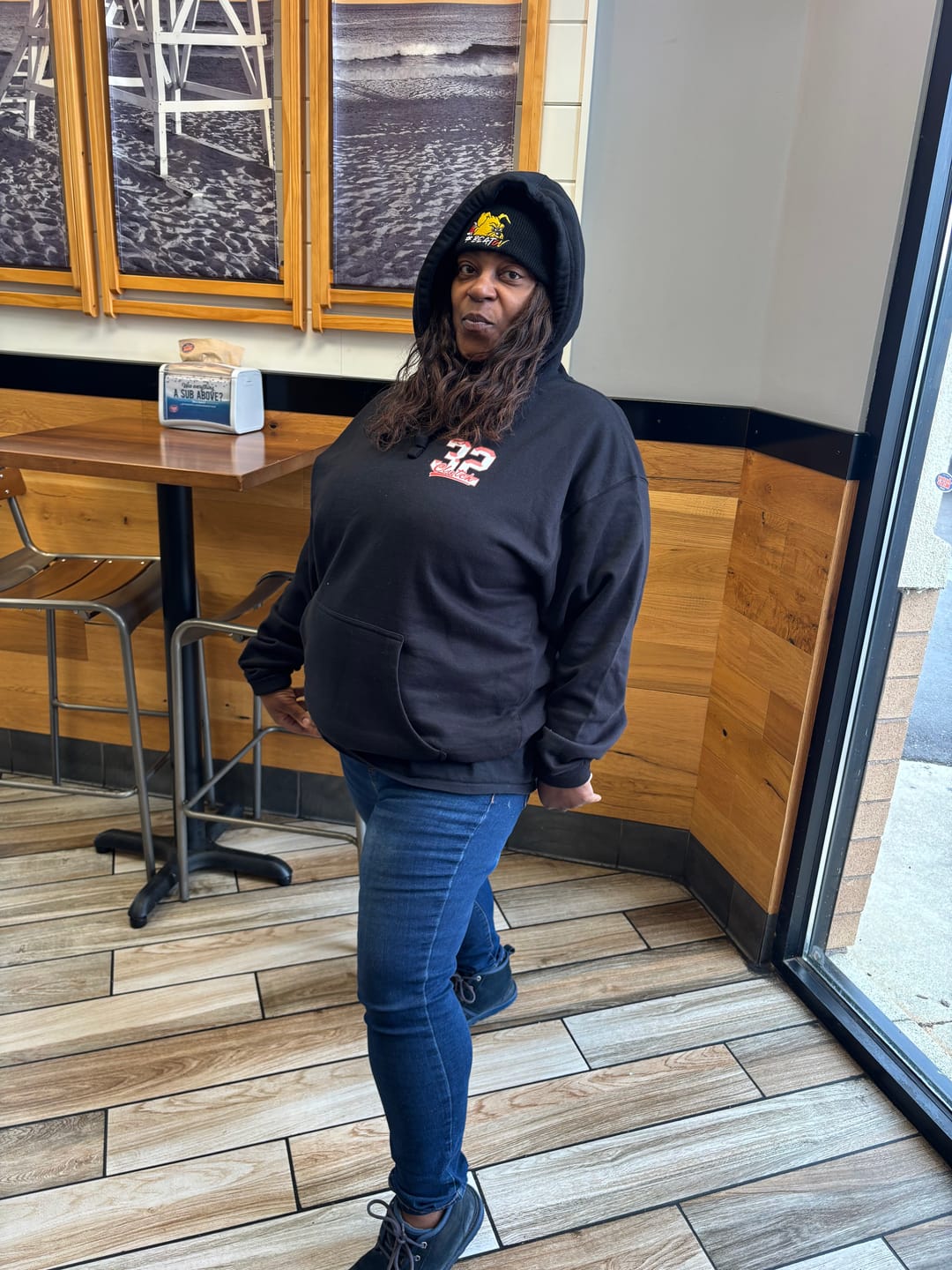 Customer photo review of Alana Henderson | Jersey Style Hoodie