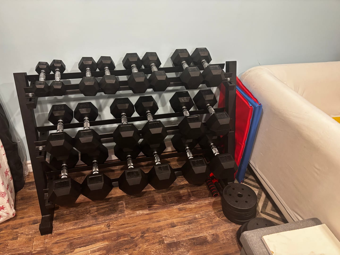 Customer photo review of Haltères Hexagonaux en Caoutchouc (Vendu à l'unité et en paire)