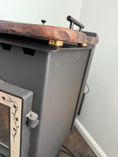 Customer photo review of Premium Cutting Board Feet - Brass/Stainless Steel