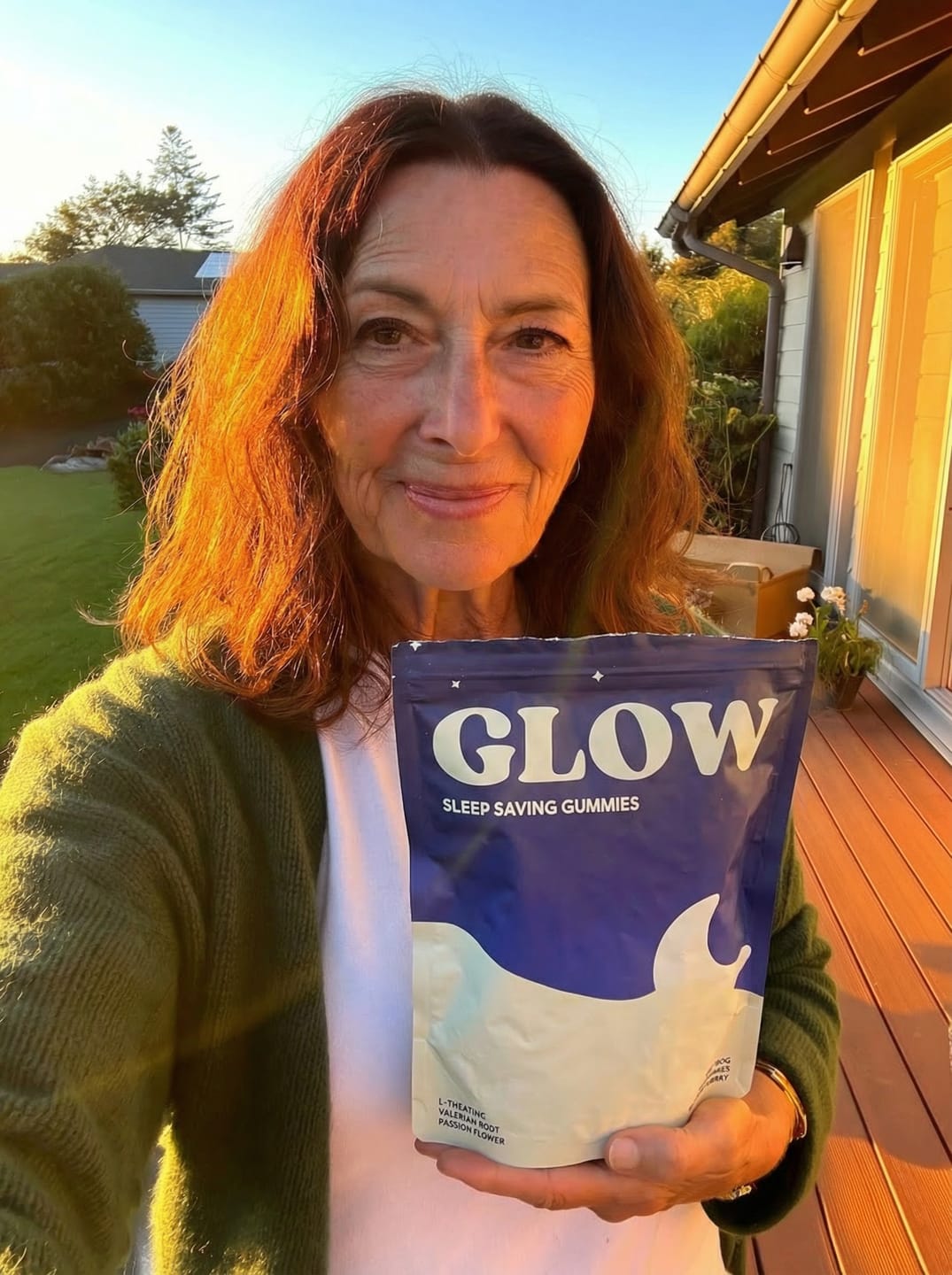 Customer photo review of Glow Sleep Saving Gummies