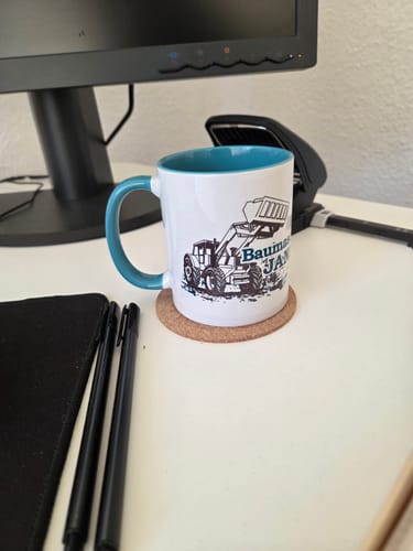 Customer photo review of TassenExpress - Becher Keramik Tasse mit Logo bedruckt 325ml Firmenlogo