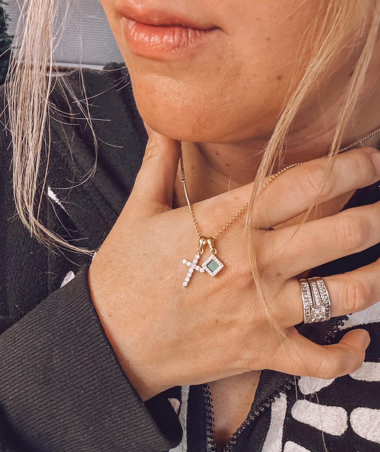 Customer photo review of The Sacred Cross Necklace