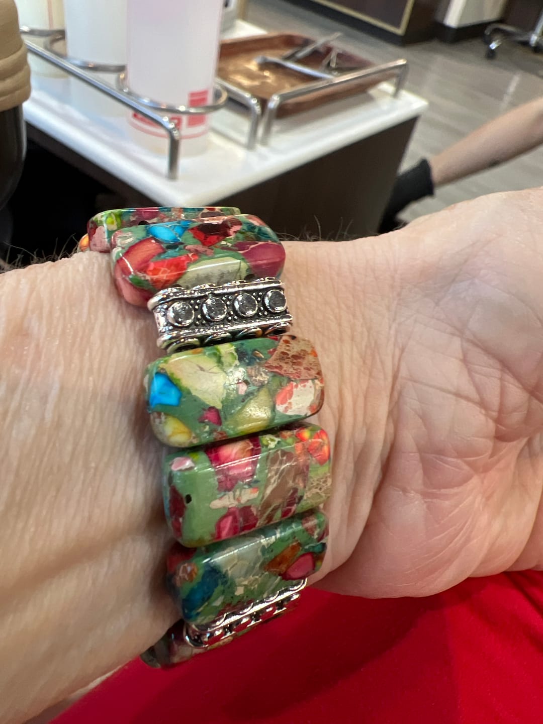 Customer photo review of Chic Flower Stretch Apple Watch Strap