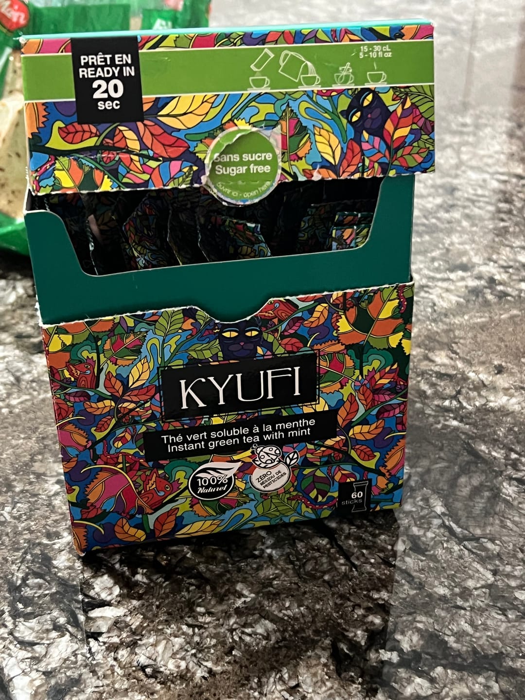 Customer photo review of Thé Vert Instantané À La Menthe - Sans Sucre
