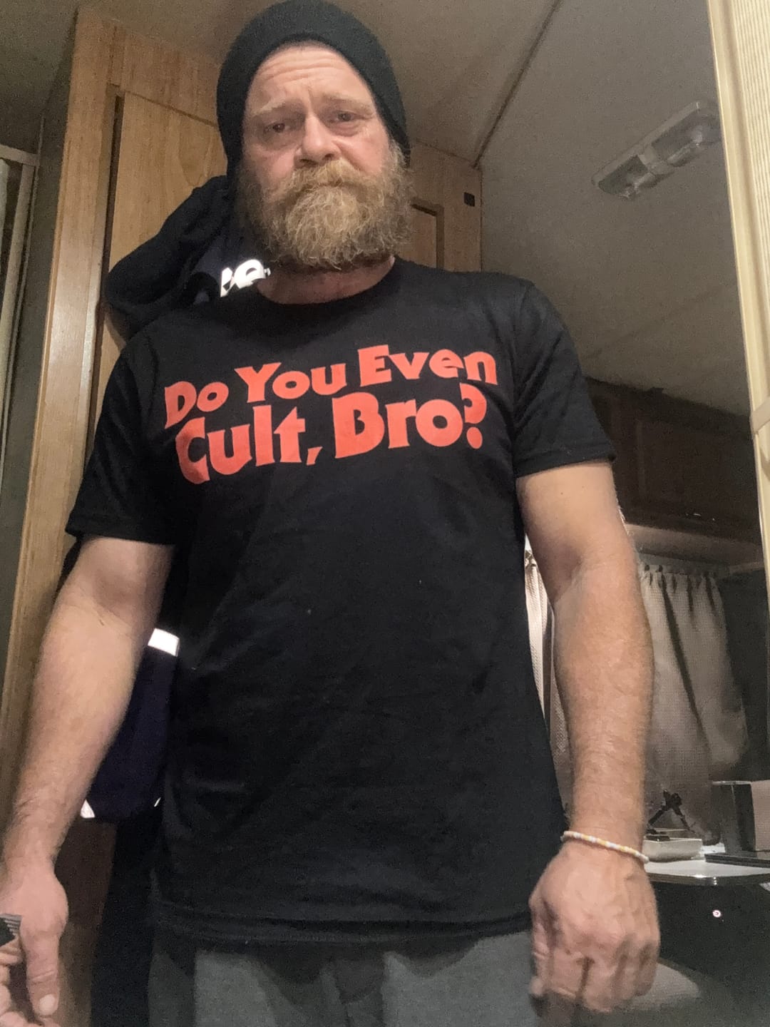 Customer photo review of Do You Even Cult Bro Tee