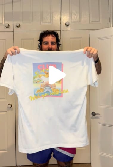 Customer photo review of Vintage 90s Camel Cigarettes Wish You Were Here Tee - XL
