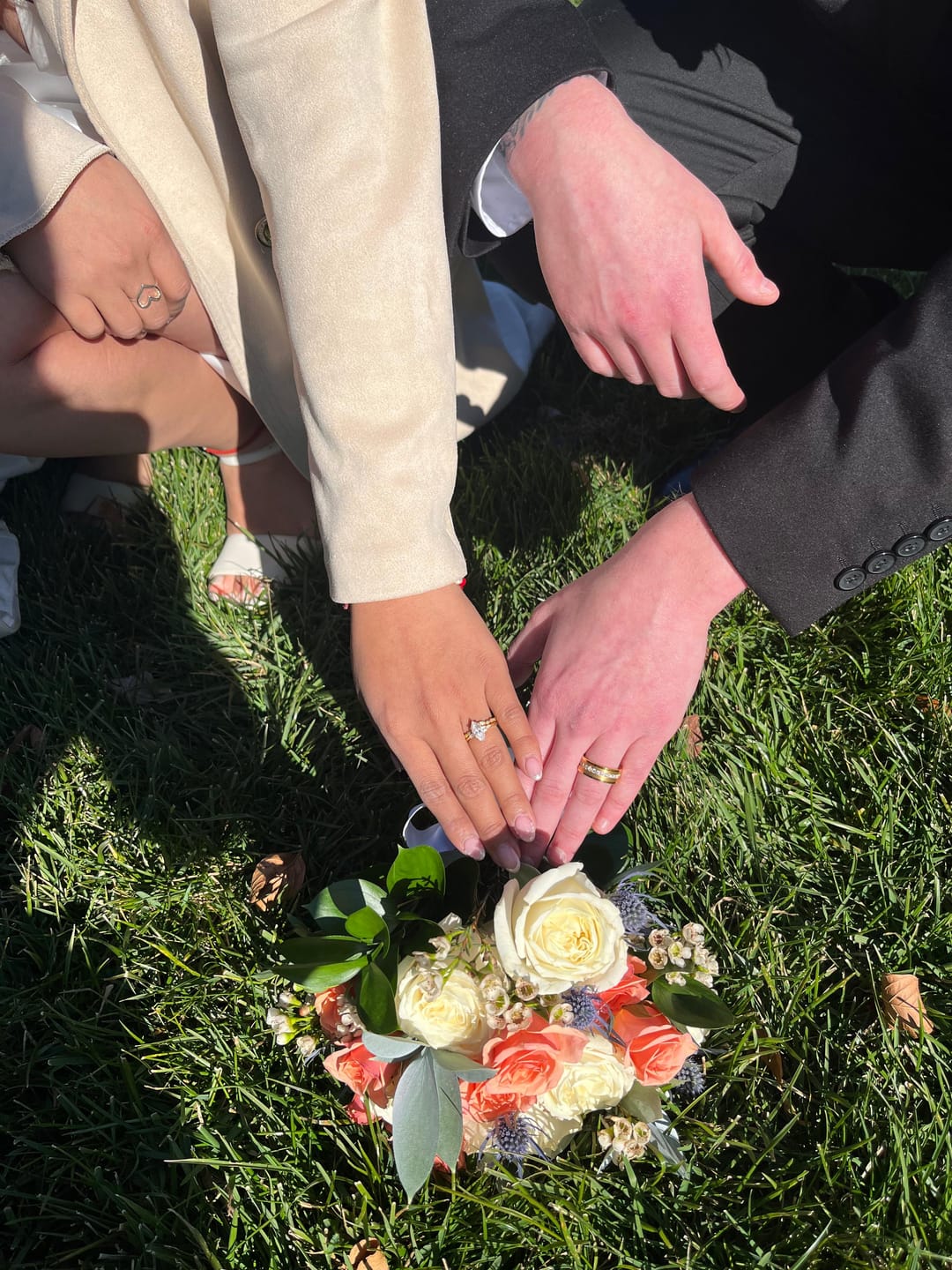 Customer photo review of 8mm - Men's Tungsten Wedding Band, CZ Diamond Ring, Comfort Fit Ring, Yellow Gold Ring,