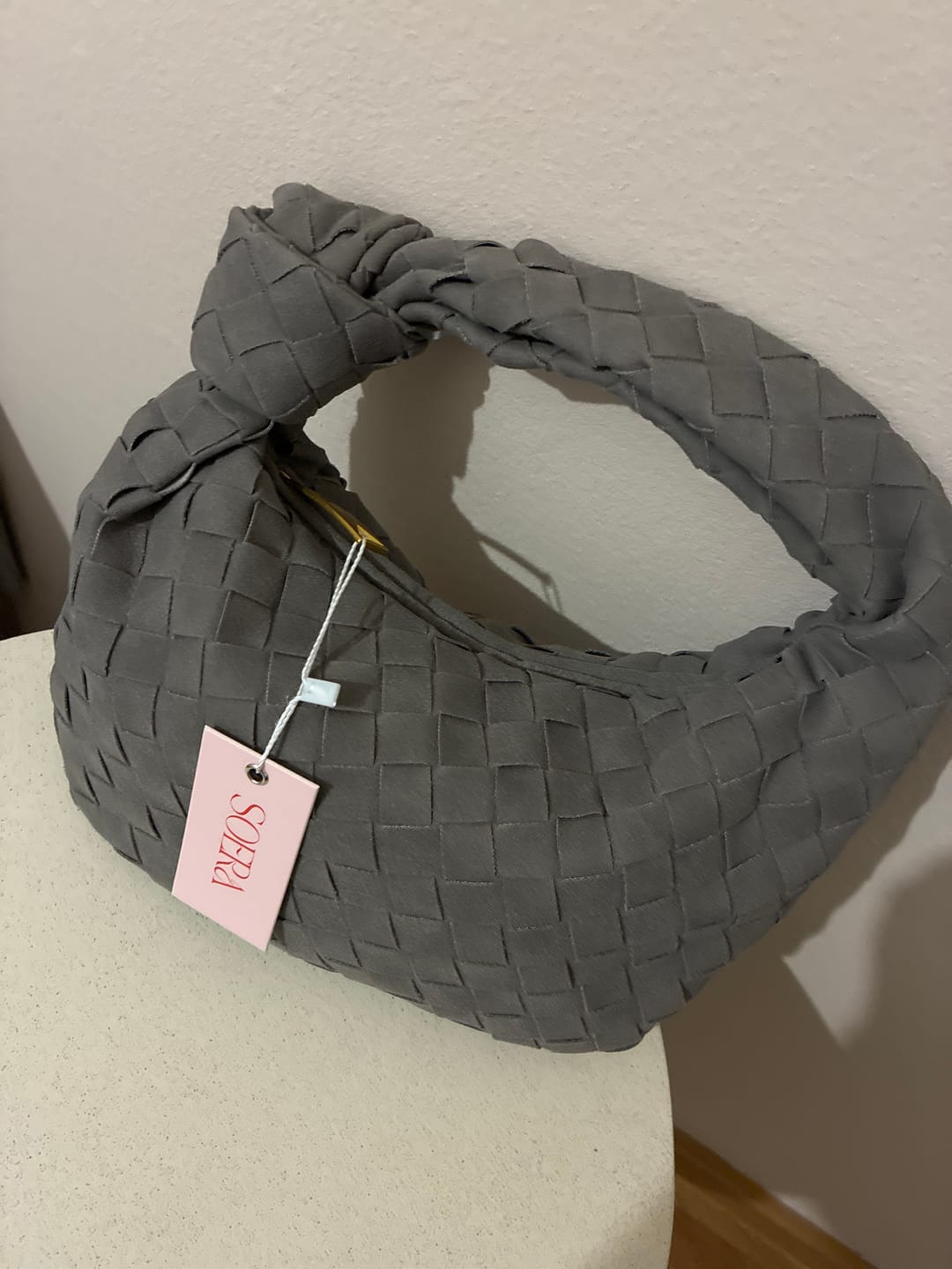 Customer photo review of Woven Bag Mini Suede