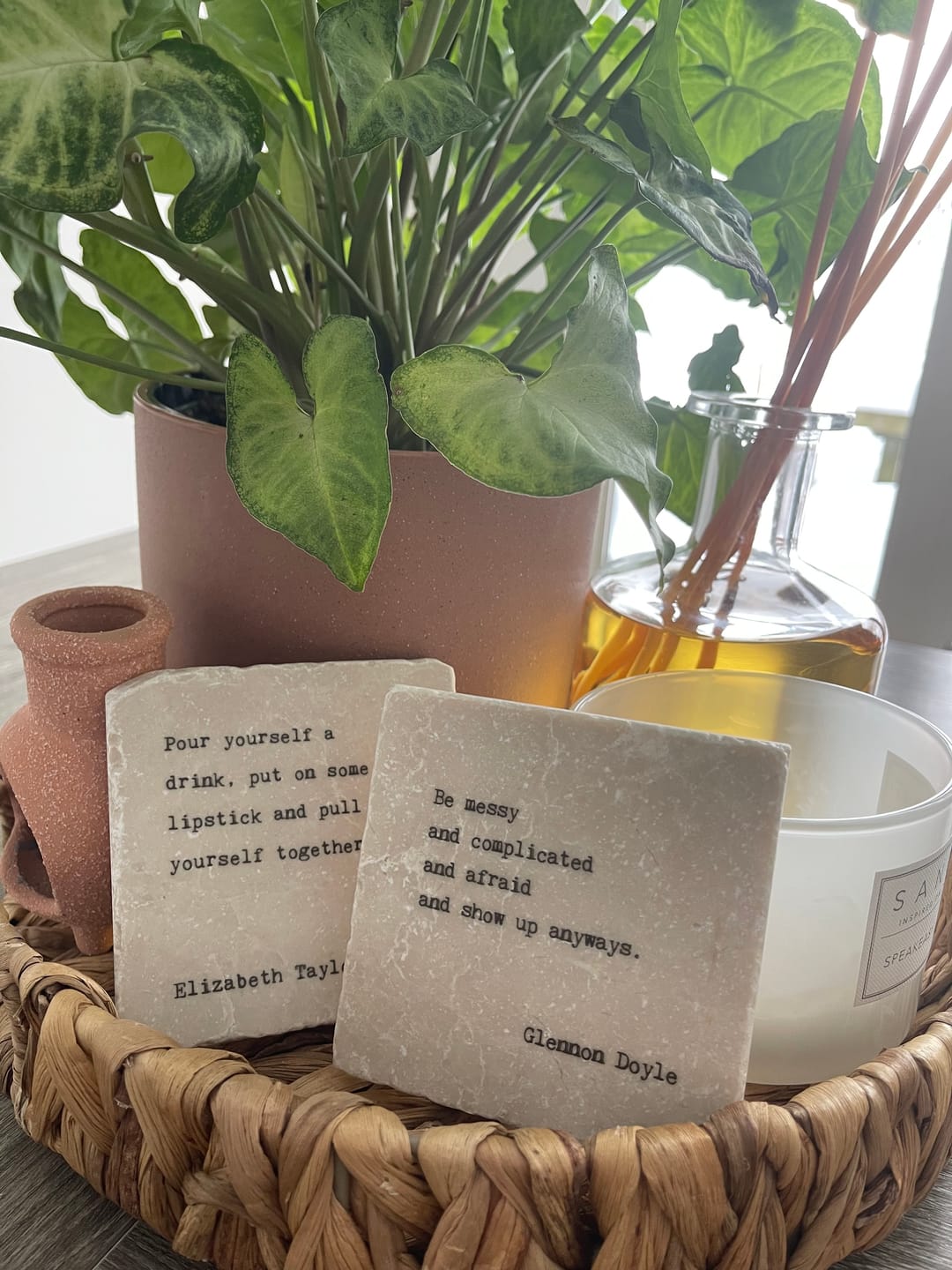 Customer photo review of Marble Coasters - Little Gem - Pour Drink (Elizabeth Taylor)