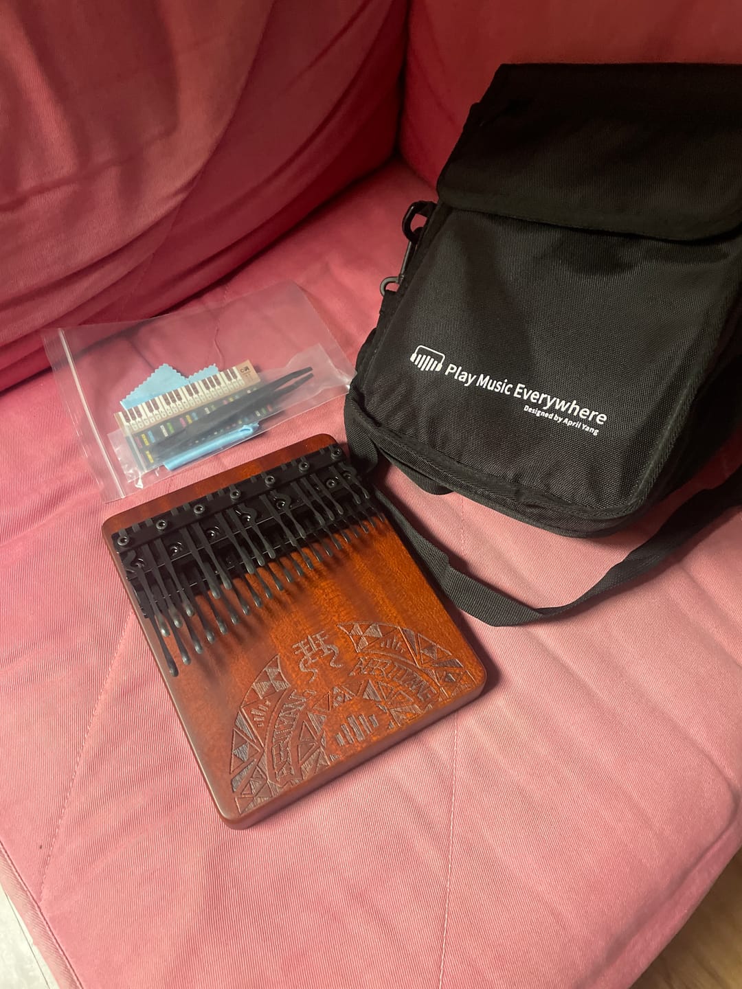Customer photo review of 36 Key Chromatic Kalimba Piano Black Keys Piano Layout