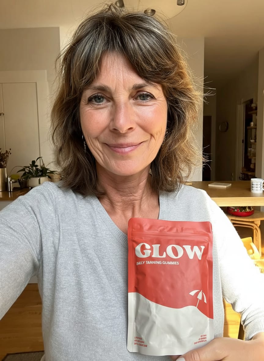 Customer photo review of Glow Tanning Gummies