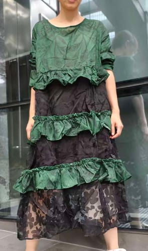 Customer photo review of Bohemian cashew pattern Ruffles  Fall Lace Dresses