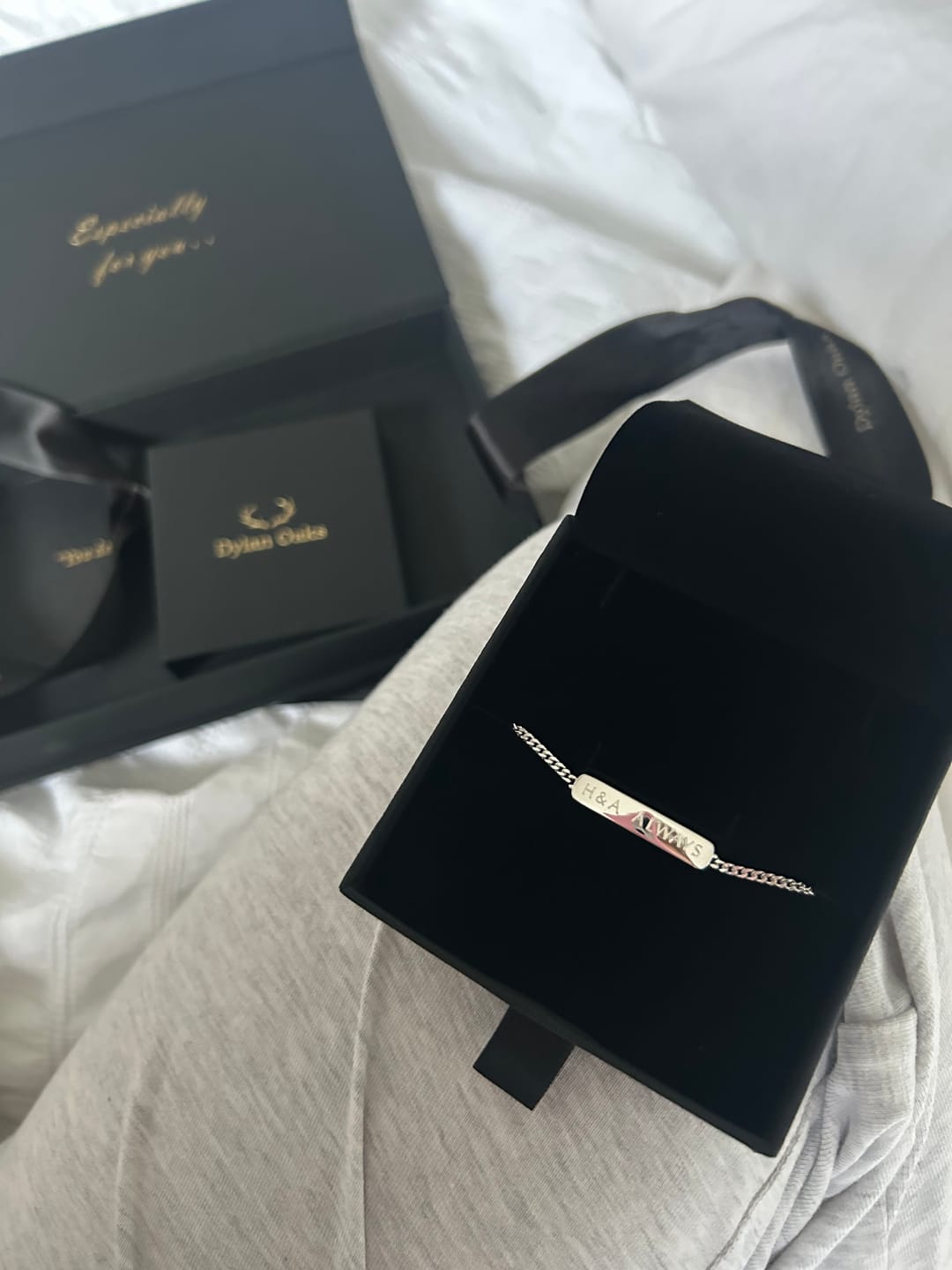 Customer photo review of The Engraved Bracelet Silver