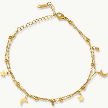 Customer photo review of Star Charm Layered Anklet