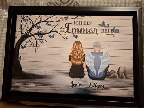 Customer photo review of Personalisierte Leinwand "Wir sind immer bei dir"