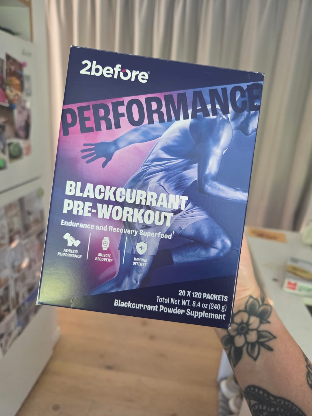 Customer photo review of Blackcurrant Caffeine Free Pre-Workout - 20 Sachets