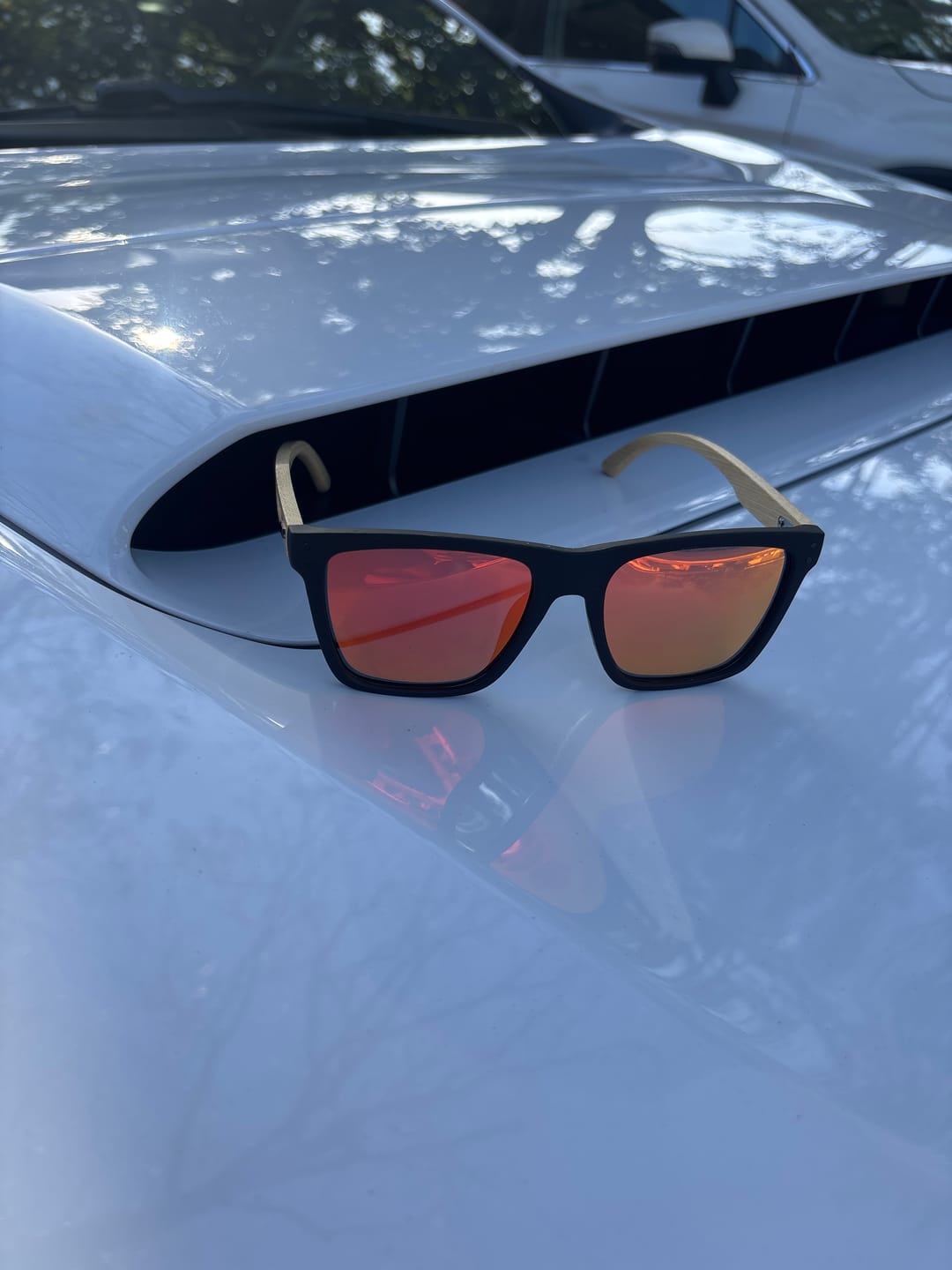 Customer photo review of 80Eighty® Polarized Bamboo Sunglasses - Red