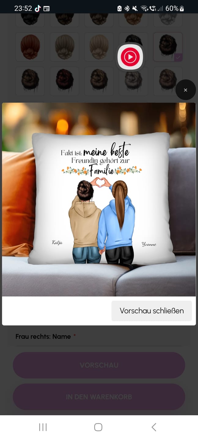 Customer photo review of Winter Besties - Personalisiertes Kissen