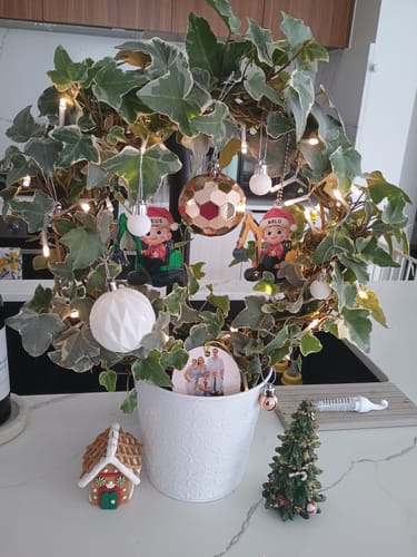 Customer photo review of 3D Effect Little Boy Kid With Car Excavator Backhoe Tractor Christmas Personalized Acrylic Ornament