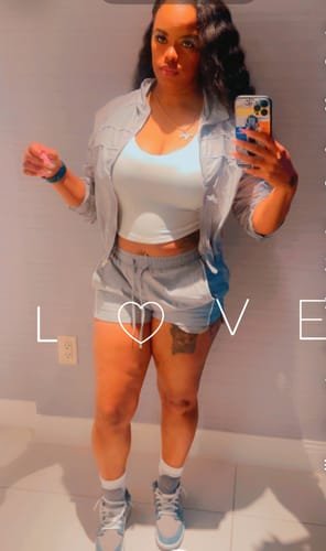 Customer photo review of Zip-Front Jacket & Shorts Set