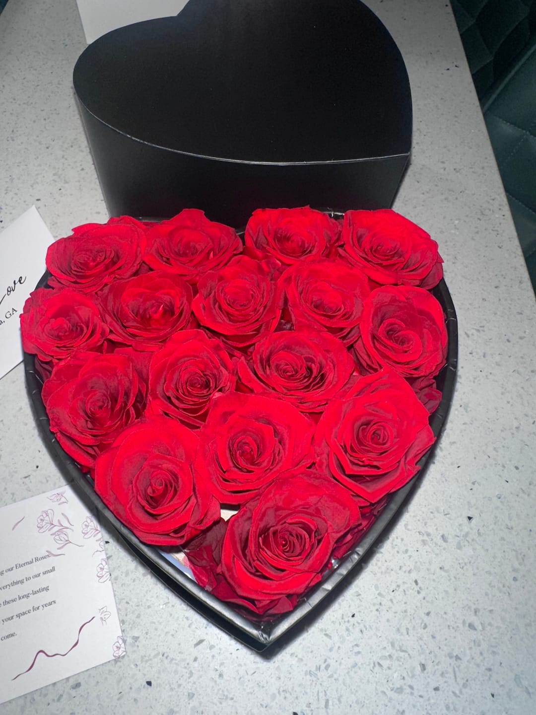 Customer photo review of Heart Eternal Rose Bouquet