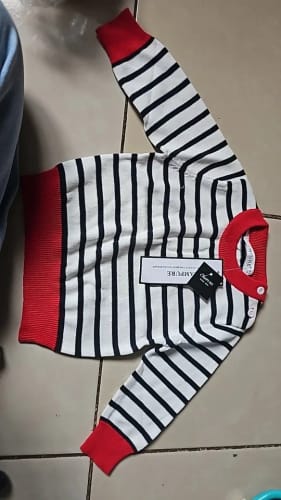 Customer photo review of Stripe Knitted Pullover Sweater